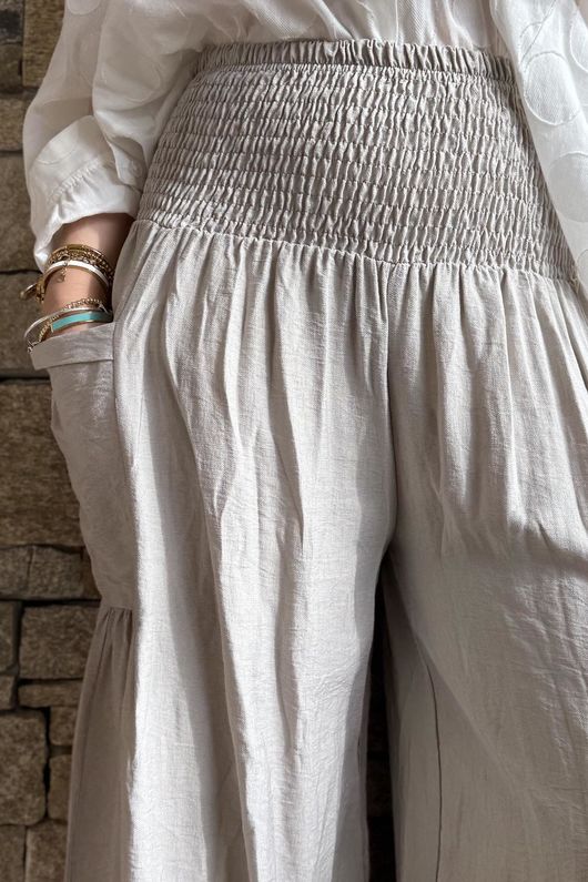 Basso Shirring Sailor Pant Mocha